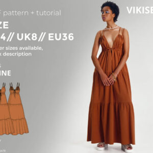 Celine dress digital pattern pdf sewing pattern with tutorial size US 4 UK 8 EU 36